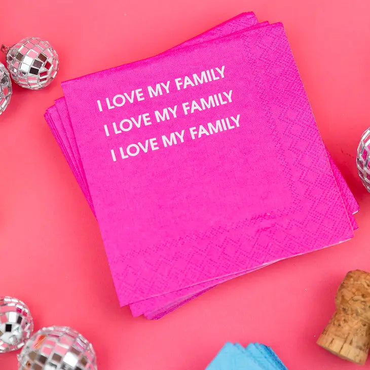 Love My Family Cocktail Napkins