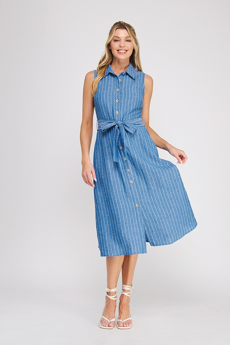 Nantucket Striped Midi Dress
