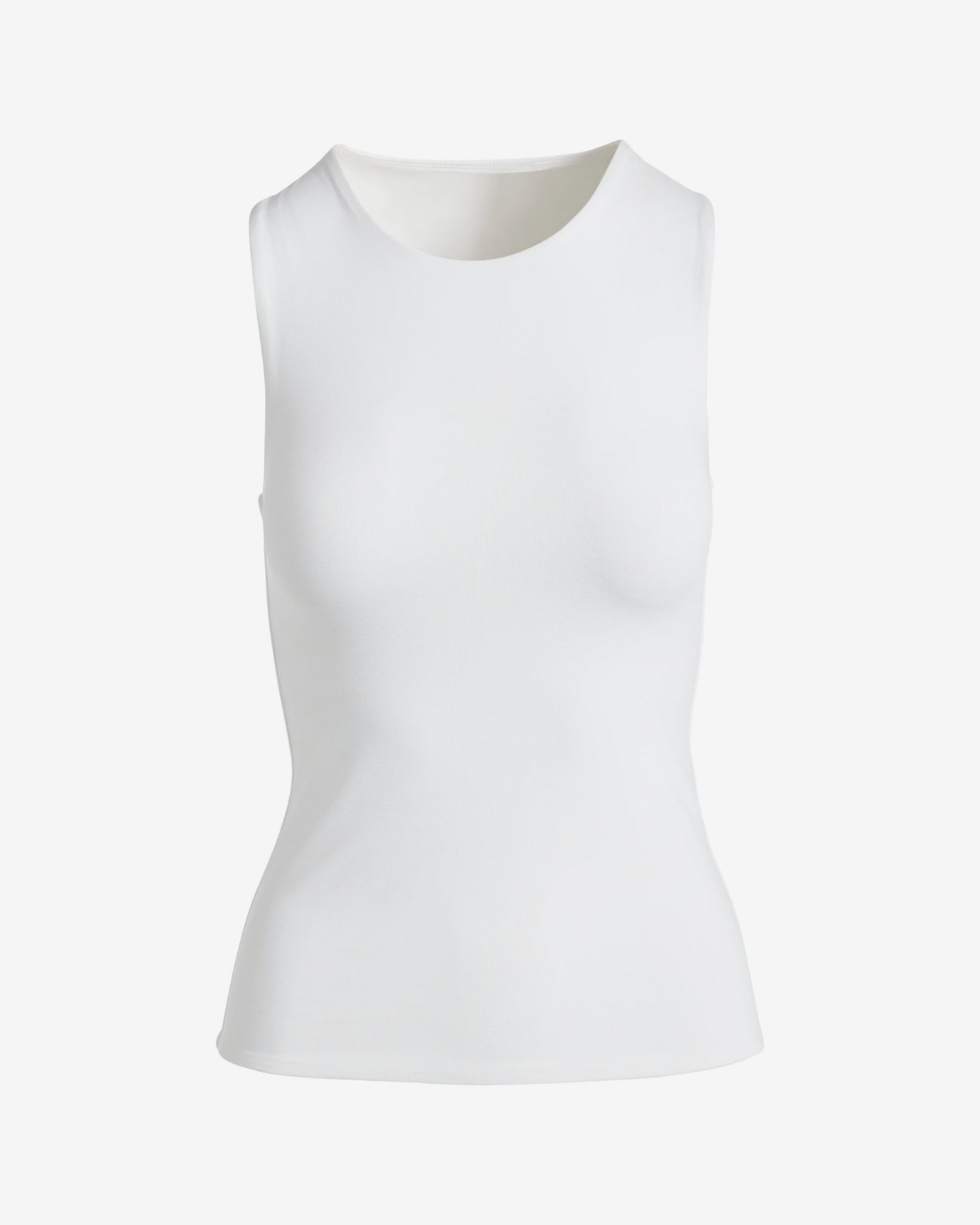 Contour High Neck Tank Top Pure White
