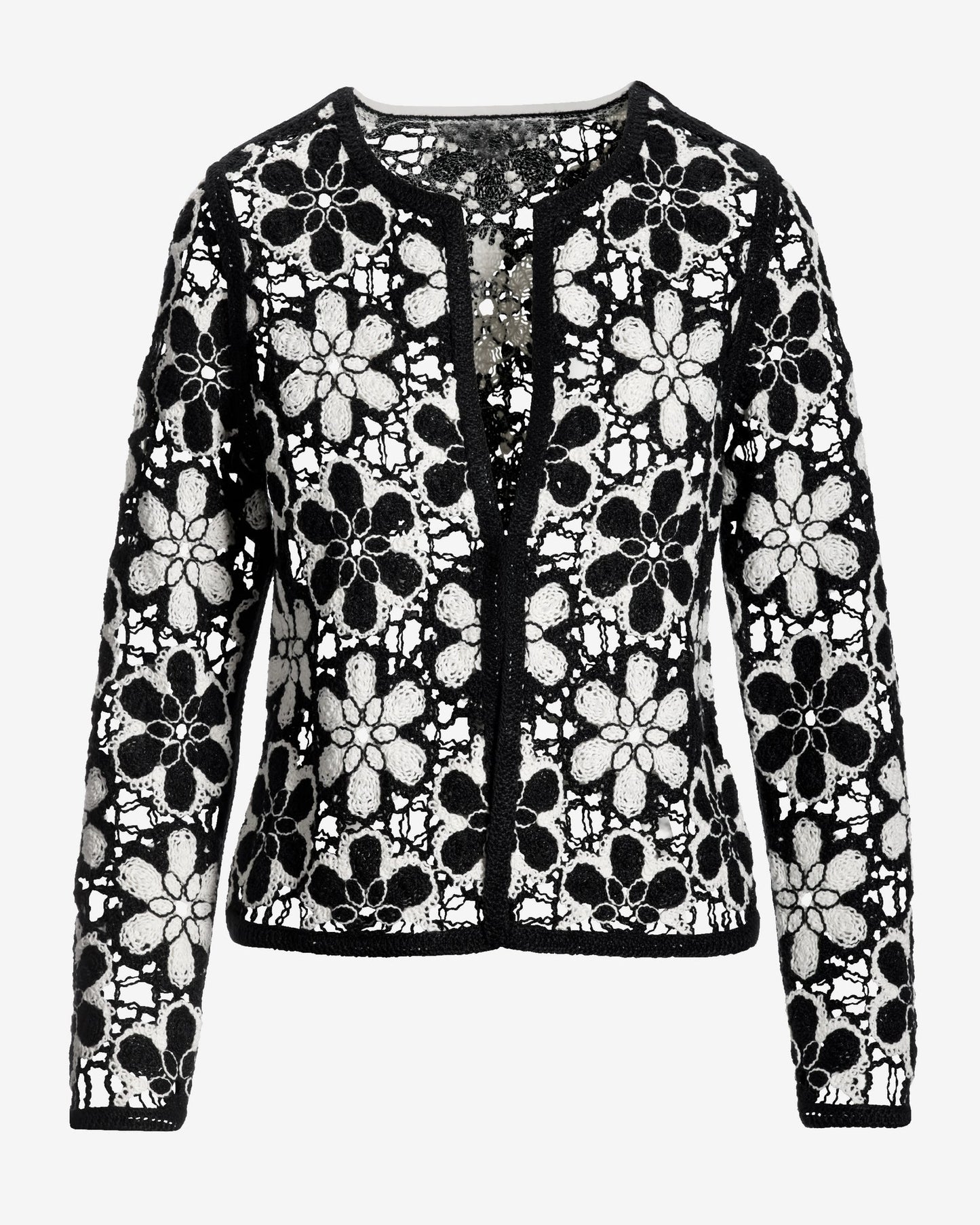 Crochet Cardigan Black/White
