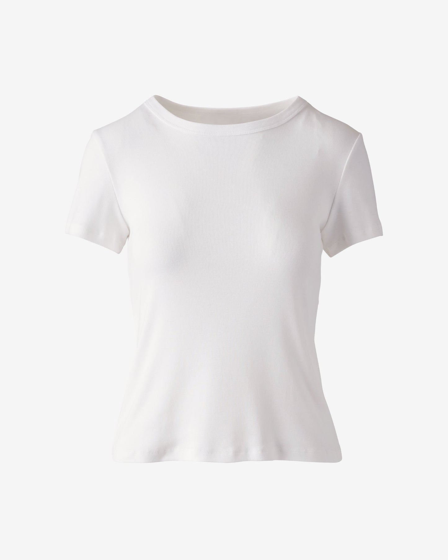Crew Neck Cotton T Shirt Pure White