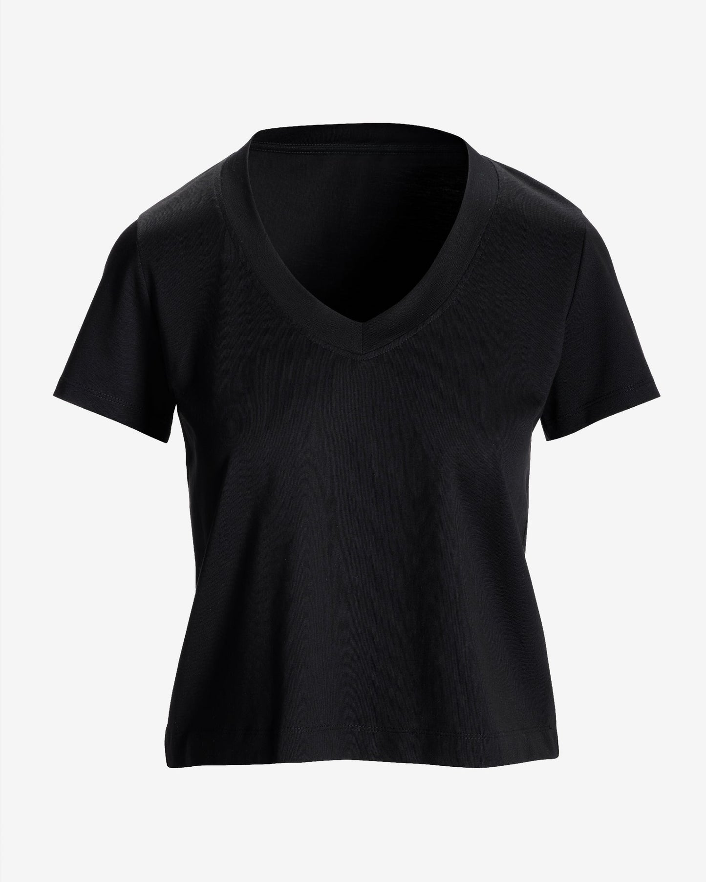 Cotton V Neck Short Sleeve Tee Proper Black