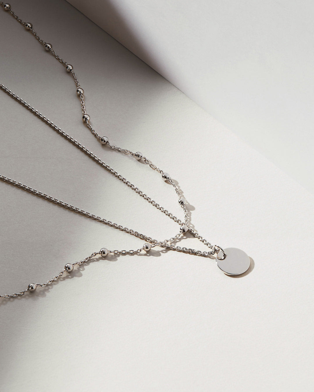 Coin Necklace Set - Willow Silver
