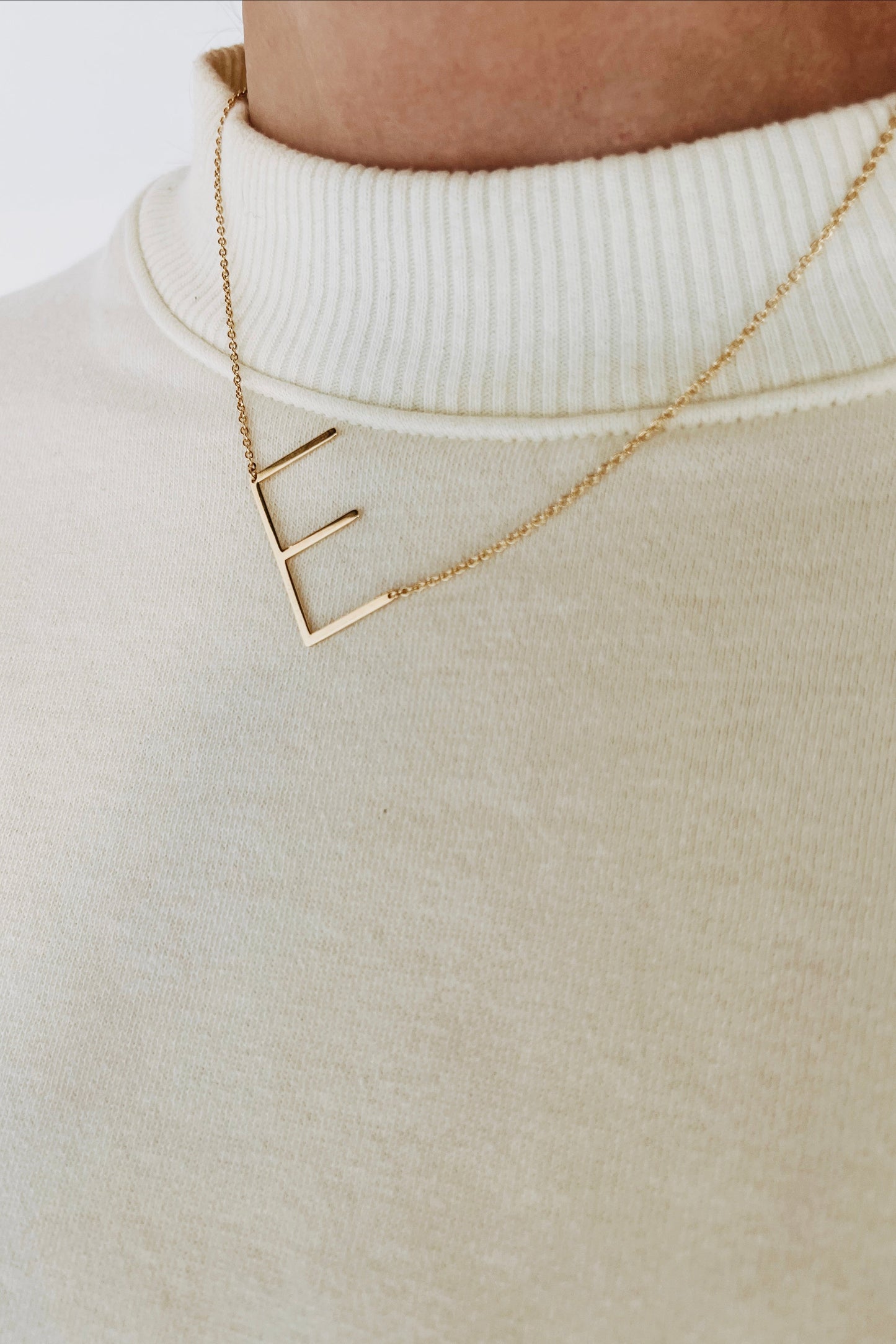 Gold Medium Initial Necklace