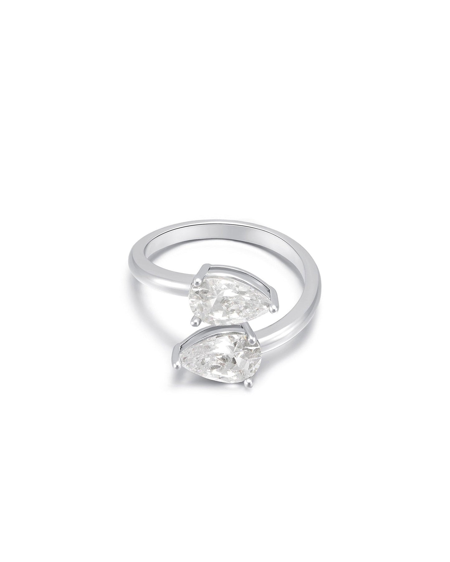 Crystal Teardrop Wrap Ring