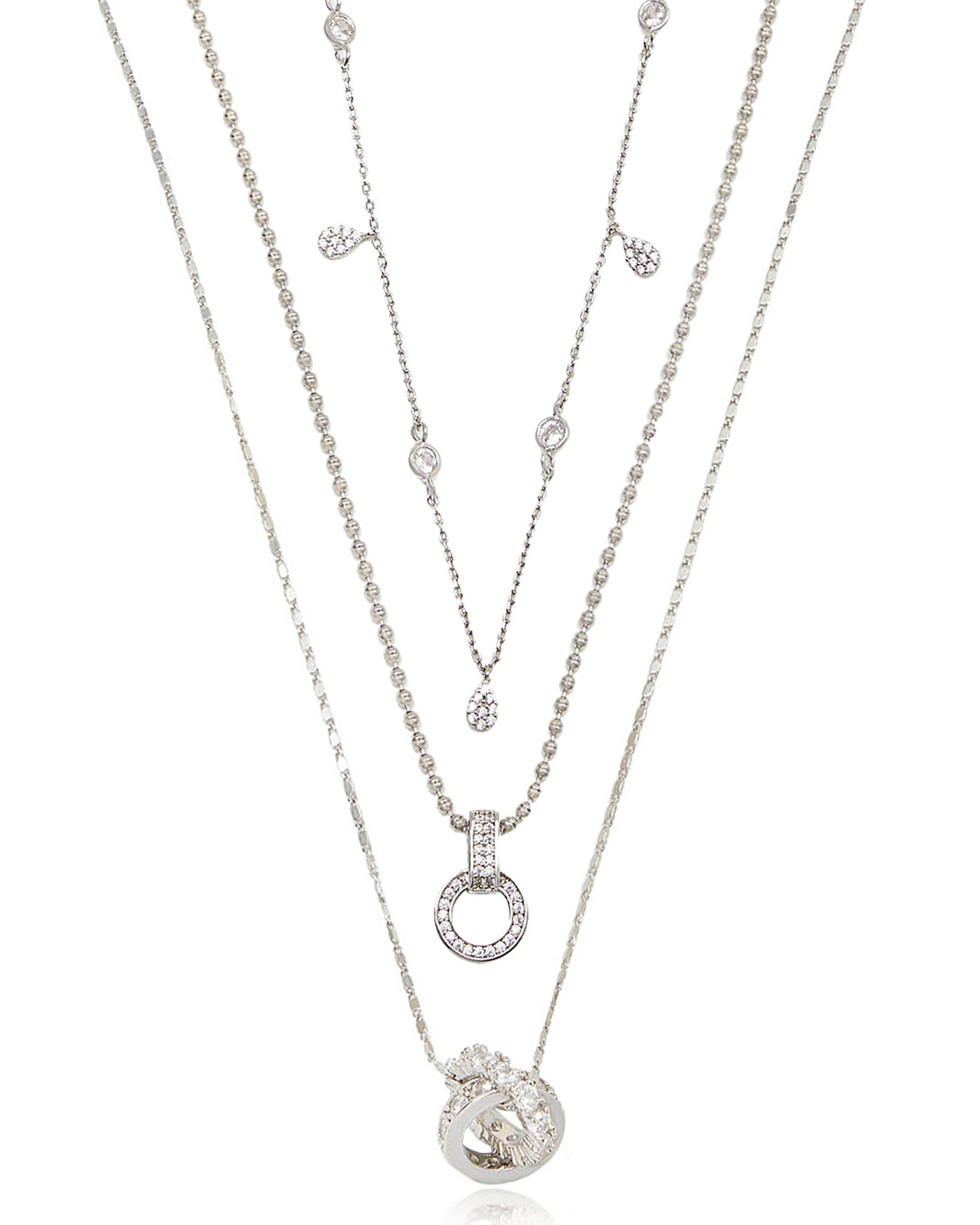 Dainty Crystal Trio Necklace Set