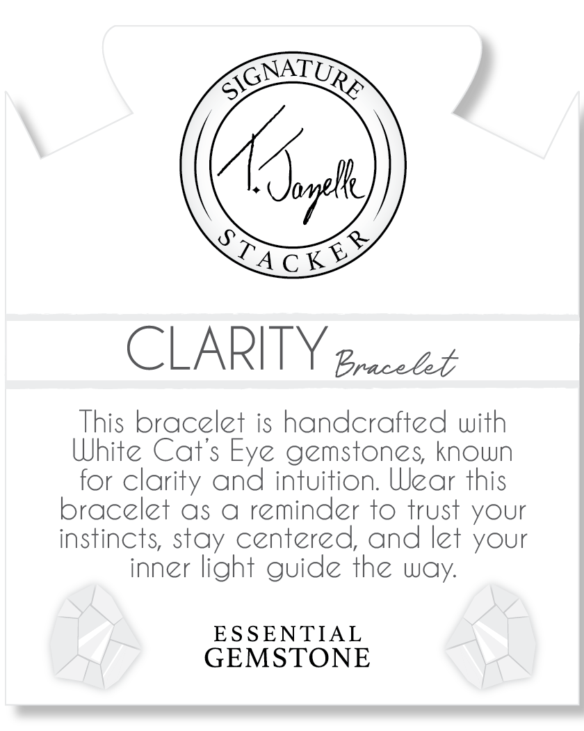Defining Bracelet- Clarity Bracelet with White Cats Eye Gemstones