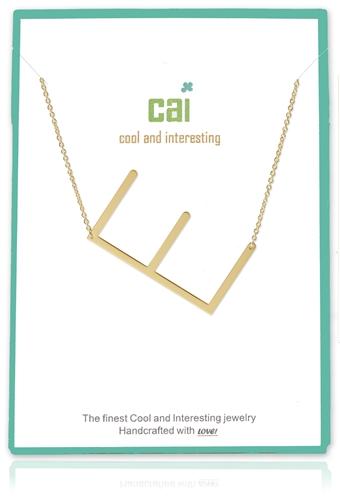 Gold Large Initial Necklace