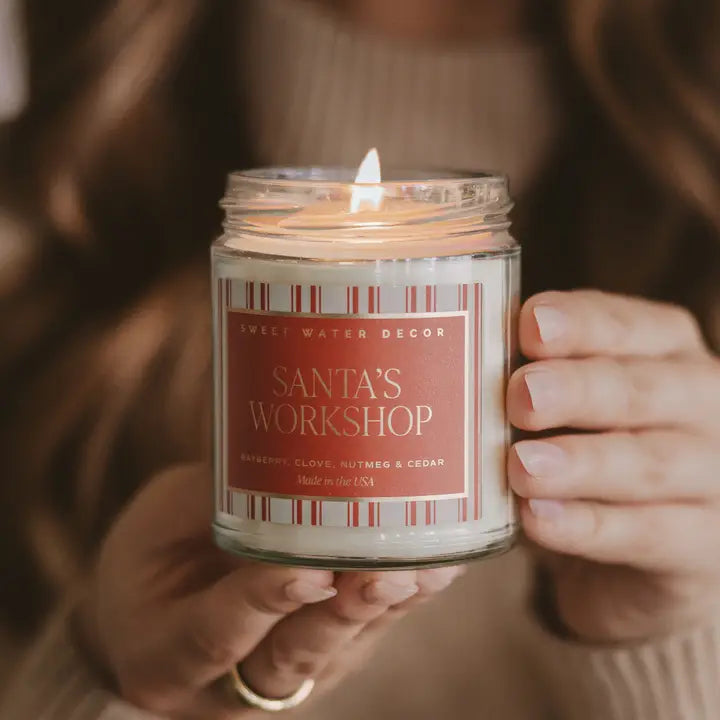 Santa's Workshop Christmas Candle