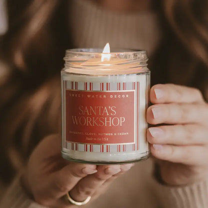Santa's Workshop Christmas Candle