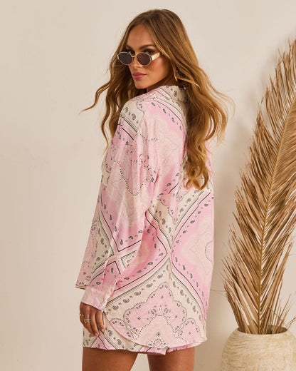 Coastal Escape Paisley Button Down Top