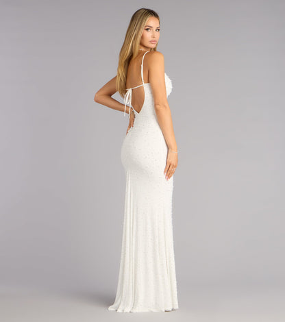 Anisa Pearl Rhinestone Mermaid Formal Dress