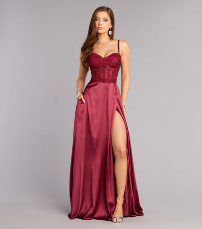Antonina Sweetheart Corset A-Line Satin Formal Dress