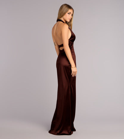 Ariyah Satin Halter Mermaid Dress