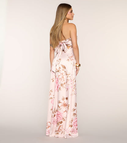 Aubrielle Floral Satin Formal Dress