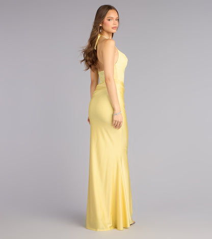 Ashlee Lace Halter Mermaid Formal Dress