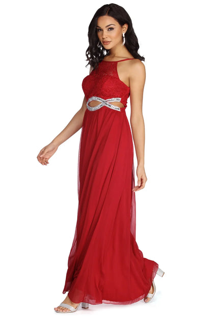 Anya Formal Lace And Gemstone Dress