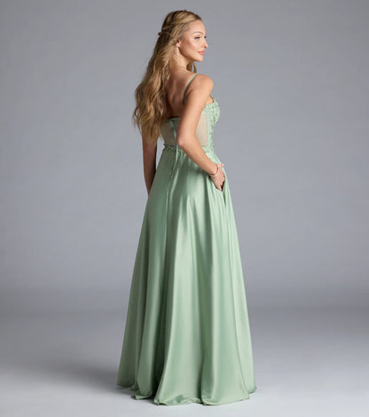Antonina Sweetheart Corset A-Line Satin Formal Dress