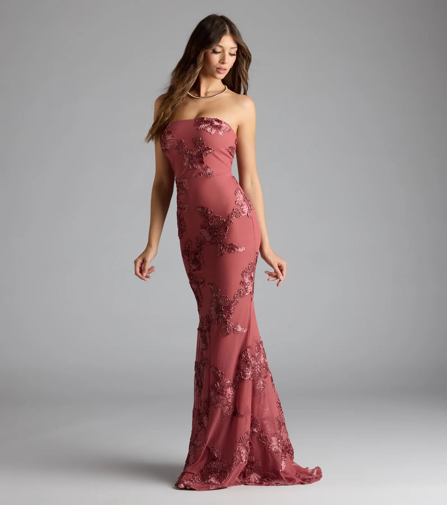 Ariela Lace-Up Cutout Mermaid Formal Dress