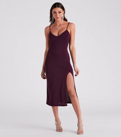 Back Of My Mind Crepe Slip Dress