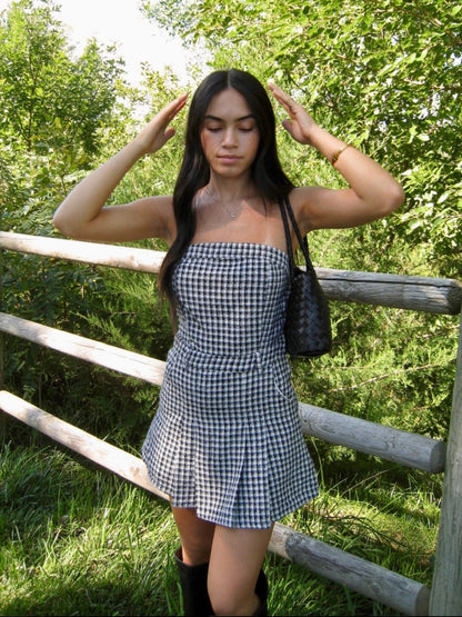 Plaid Romance Romper Dress