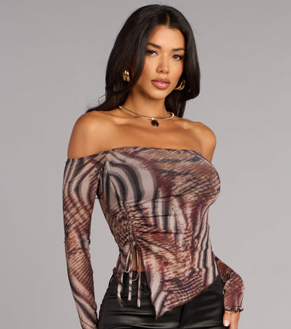 Artful Energy Off-The-Shoulder Crop Top