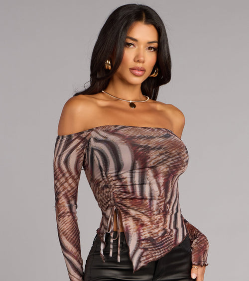 Artful Energy Off-The-Shoulder Crop Top