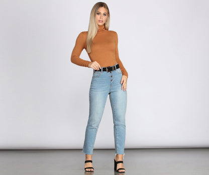 Basic Cozy Turtleneck Top