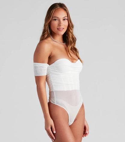 Another Date Mesh Bustier Bodysuit