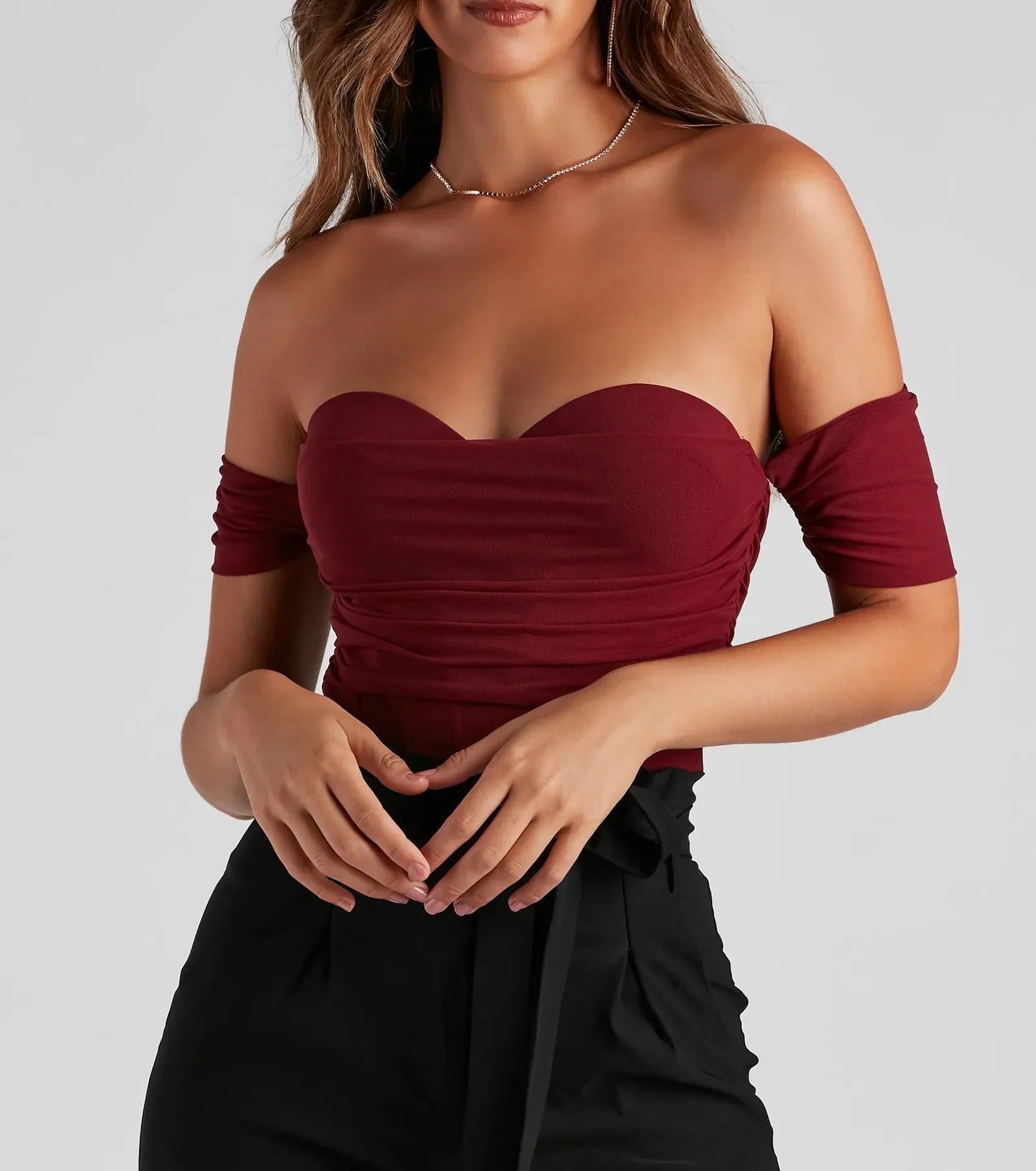 Another Date Mesh Bustier Bodysuit