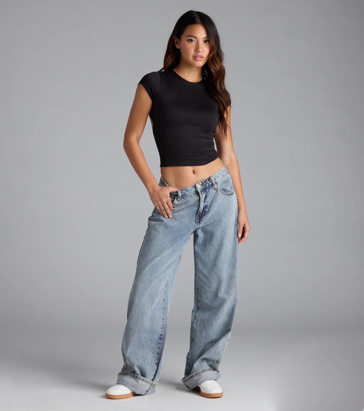 Baby Got Back Basic Crew Neck Crop Tee
