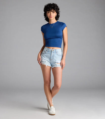 Baby Got Back Basic Crew Neck Crop Tee