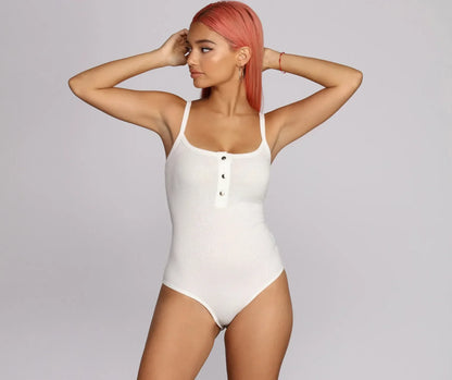Back To Basics Henley Bodysuit