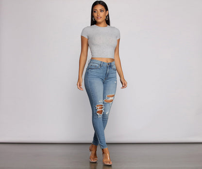 Basic Is Better Crew Neck Crop Top