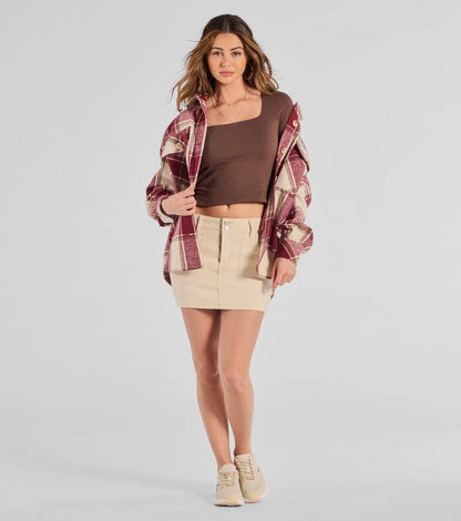 Back To Basics Cropped Long Sleeve Top