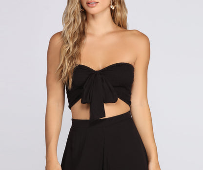 Bahama Breeze Smocked Crop Top
