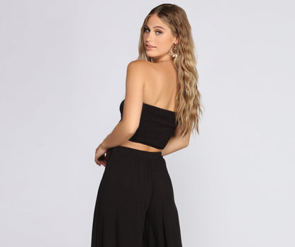 Bahama Breeze Smocked Crop Top