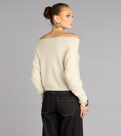 Barely Blush Shimmer Sweater