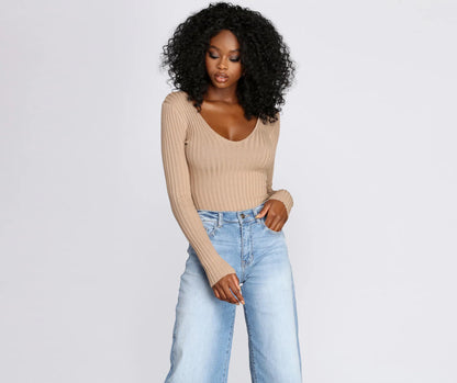 Basic Babe Sweater Bodysuit