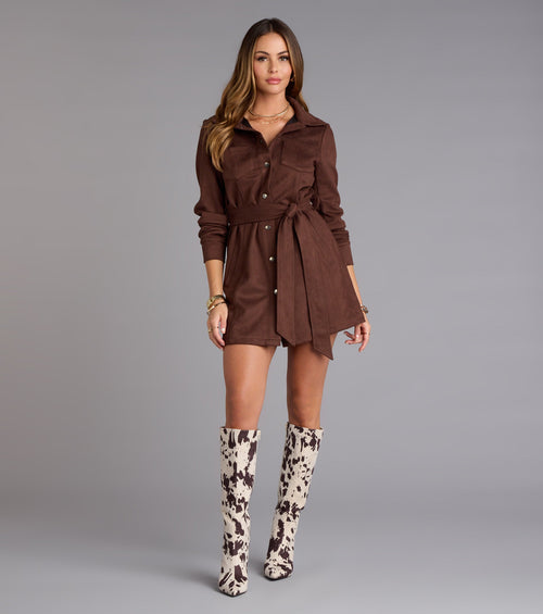 Autumn Luxe Faux Suede Trench Jacket