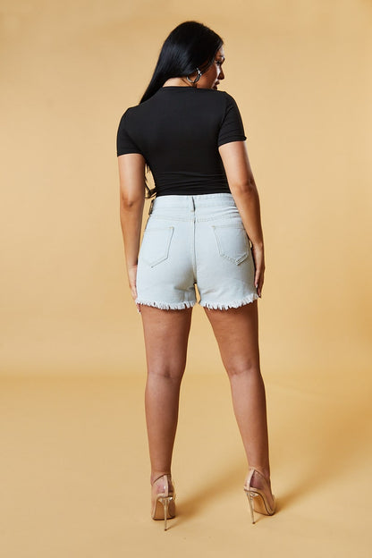 Black Cut Out Front Short Sleeve Top - Nayla
