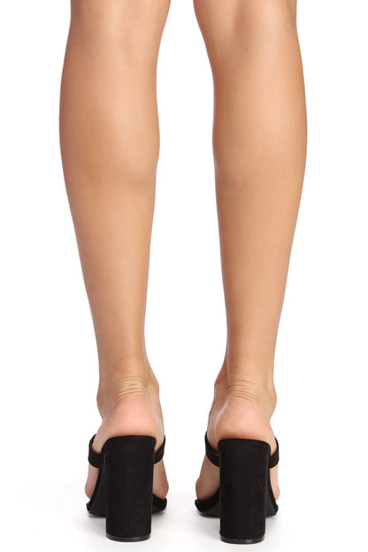 Banded In Style Faux Suede Mules