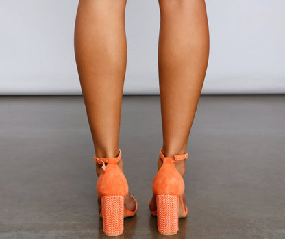 Around The Block Straw Block Heels