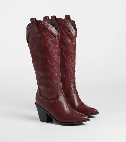 Back In The West Studded Cowboy Boots