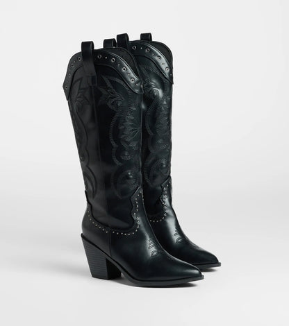 Back In The West Studded Cowboy Boots