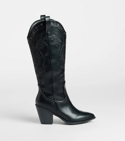 Back In The West Studded Cowboy Boots