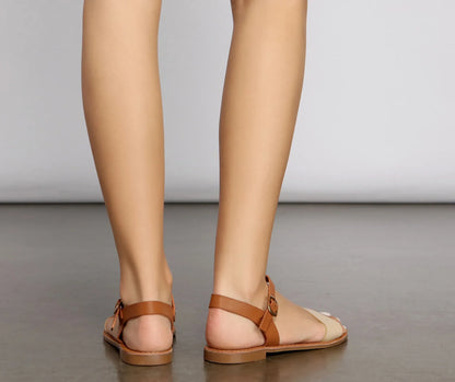 Basic And Chic Two-Tone Sandals