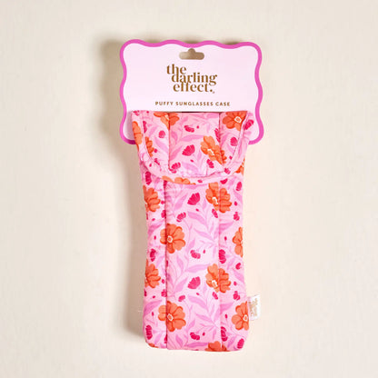 Poppin Petals Pink Puffy Sunglasses Case