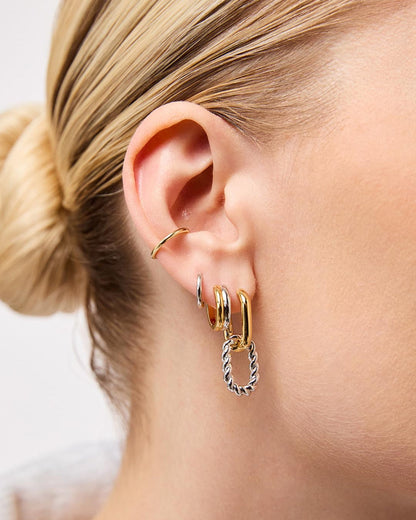 Double Hoop Earrings - Ash Double Two Tone
