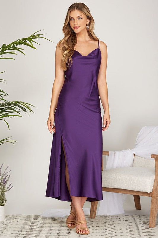 Remi Satin Midi Dress